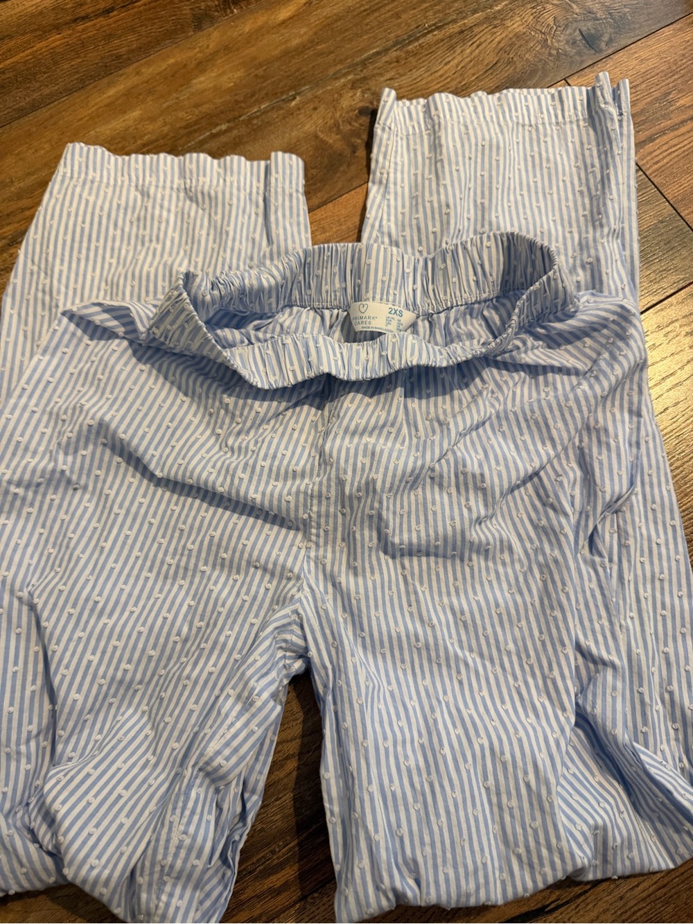 Primark Blue & White Striped Paperbag Waist Pants